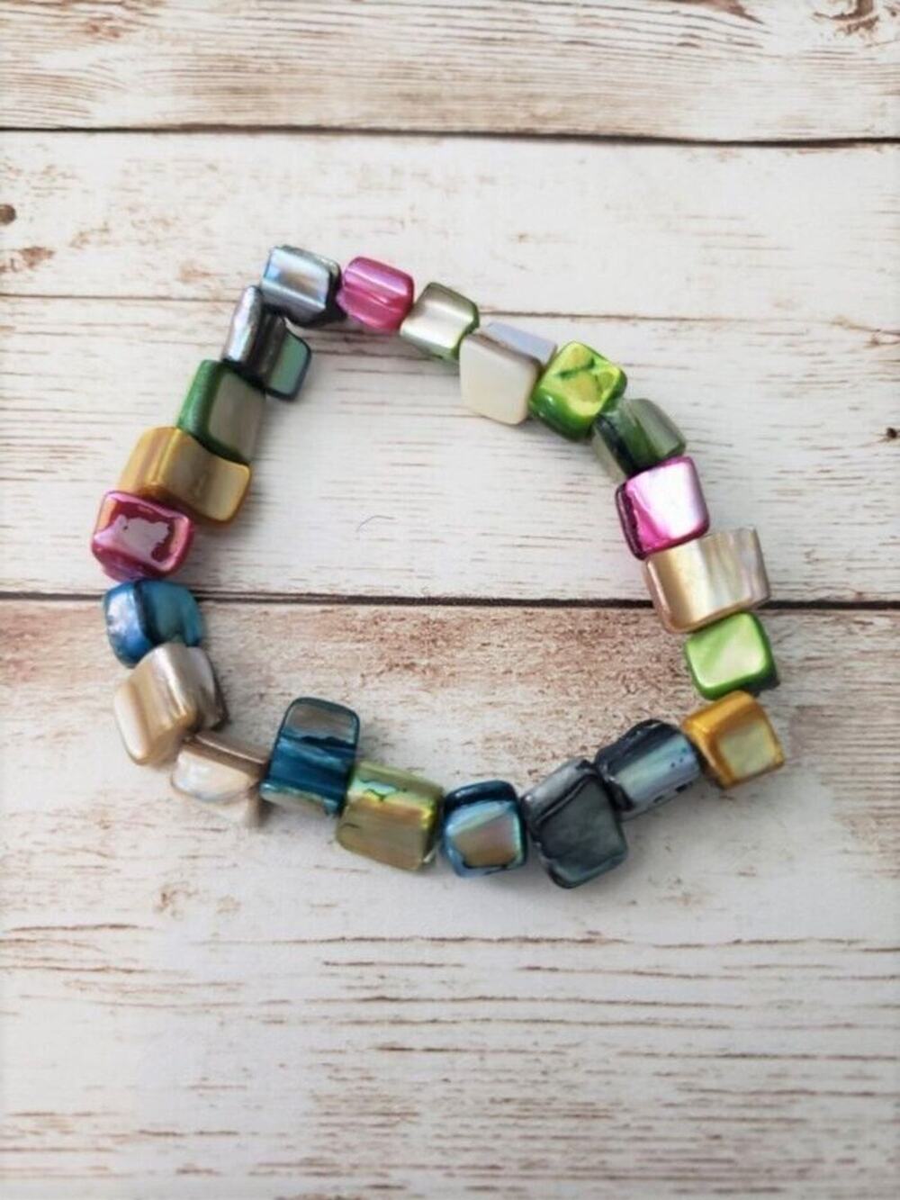 Vintage Bracelet Multi Colored Stretch Bracelet